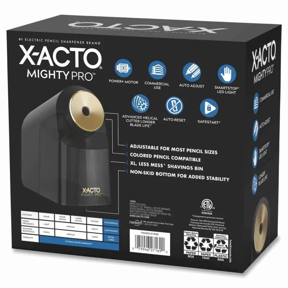 Elmer's X-ACTO MightyPro Electric Sharpener, Black/Yellow