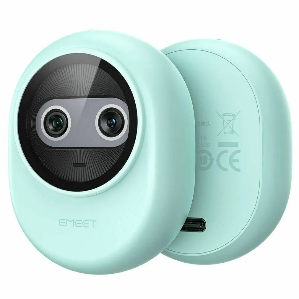 EMEET Piko+ (Green) - Dual-lens Webcam with one 4K 1/2.55˘ Sony Lens and one AI Assist Lens, Boosting color accuracy, face recognition, and ultra-fast focus. 3 MEMS Mics power 3 Voice Modes for Meeting or Streaming/recording with wider audio frequenc