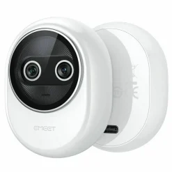 EMEET Piko+ (White) - Dual-lens Webcam with one 4K 1/2.55˘ Sony Lens and one AI Assist Lens, Boosting color accuracy, face recognition, and 300ms fast focus. 3 MEMS Mics power 3 Voice Modes for Meeting or Streaming/recording with wider audio frequenc