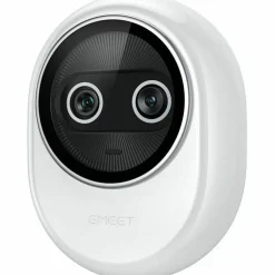 EMEET Piko+ (White) - Dual-lens Webcam with one 4K 1/2.55˘ Sony Lens and one AI Assist Lens, Boosting color accuracy, face recognition, and 300ms fast focus. 3 MEMS Mics power 3 Voice Modes for Meeting or Streaming/recording with wider audio frequenc