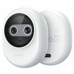 EMEET Piko (White) - Dual-lens Webcam with one 4K Image Collection Lens and one AI Assist Lens, Boosting color accuracy, face recognition, and ultra-fast focus. 3 MEMS Mics power 3 Voice Modes for Meeting or Streaming/recording with wider audio frequencie