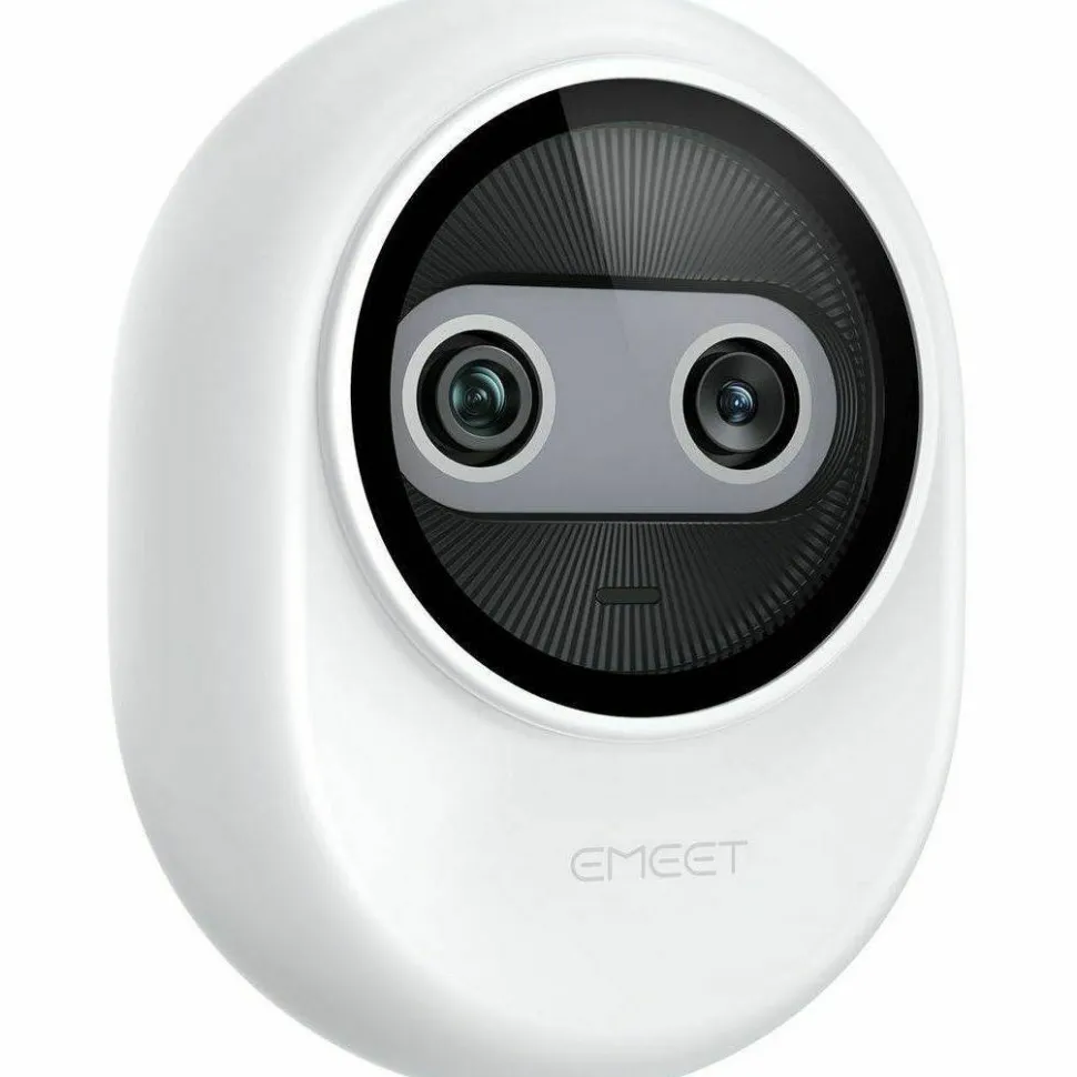 EMEET Piko (White) - Dual-lens Webcam with one 4K Image Collection Lens and one AI Assist Lens, Boosting color accuracy, face recognition, and ultra-fast focus. 3 MEMS Mics power 3 Voice Modes for Meeting or Streaming/recording with wider audio frequencie