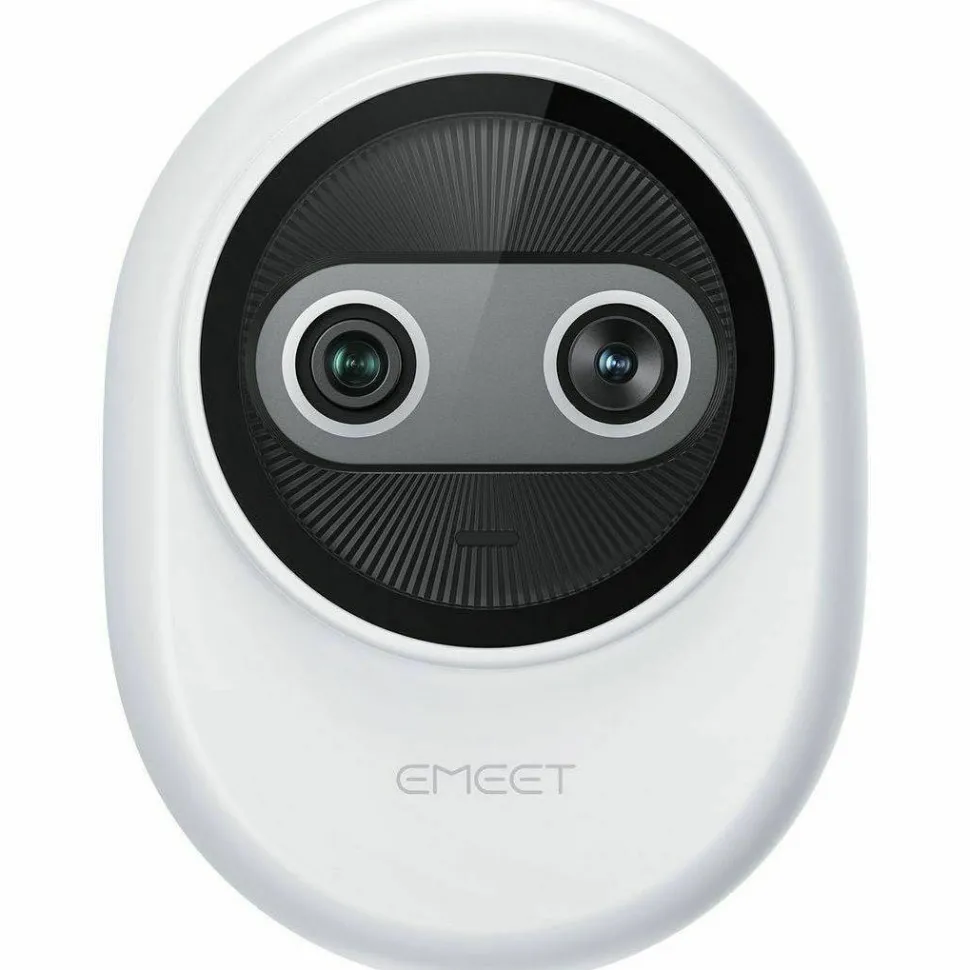 EMEET Piko (White) - Dual-lens Webcam with one 4K Image Collection Lens and one AI Assist Lens, Boosting color accuracy, face recognition, and ultra-fast focus. 3 MEMS Mics power 3 Voice Modes for Meeting or Streaming/recording with wider audio frequencie