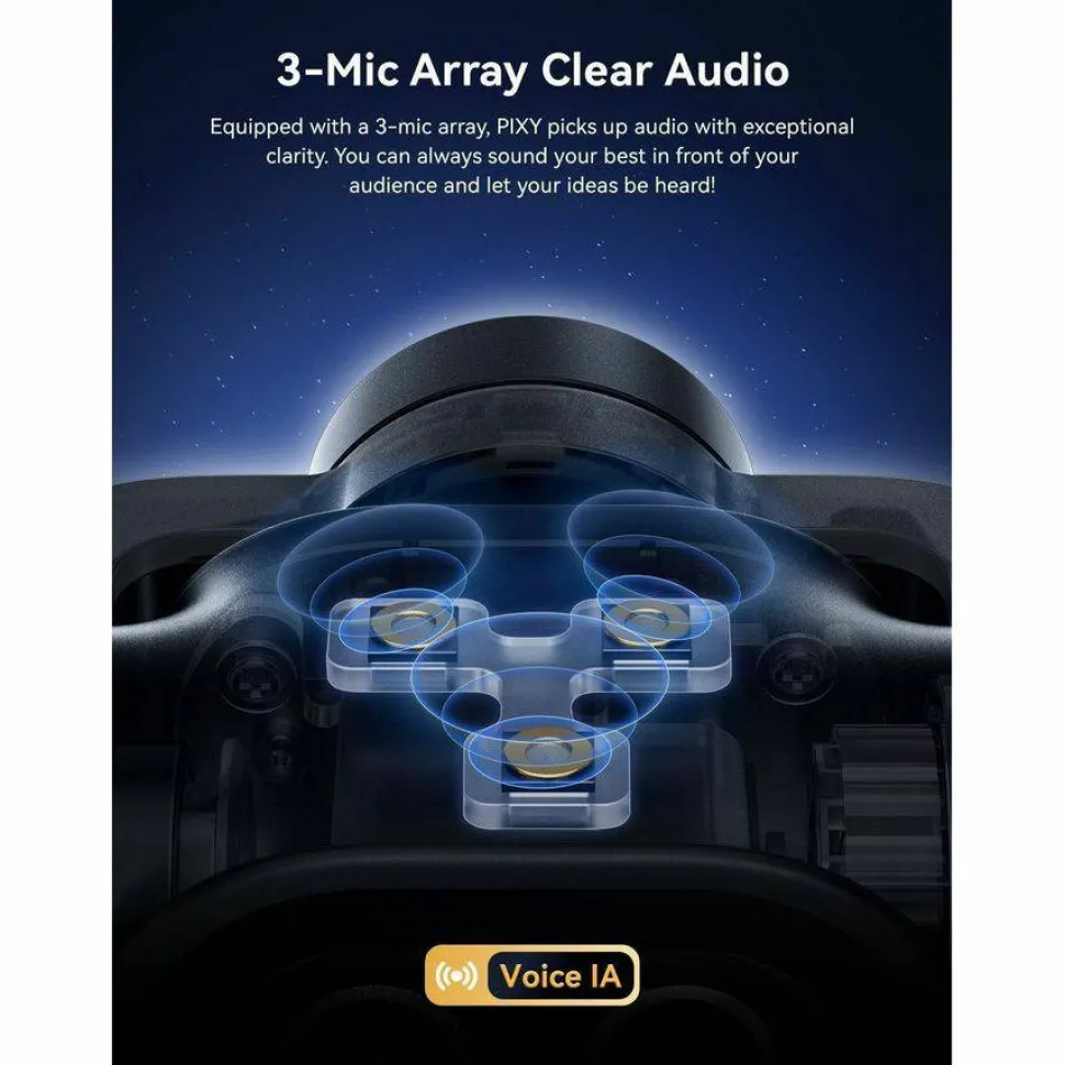EMEET Pixy Dual-lens 4K PTZ Webcam with Gesture Control and Auto Tracking, Work with EMEET STUDIO