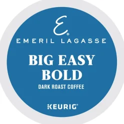 Emeril Big Easy Bold Coffee Keurig Single-Serve K-Cup Pods, Dark Roast, 24 Pods Per Pack, Case Of 4 Packs