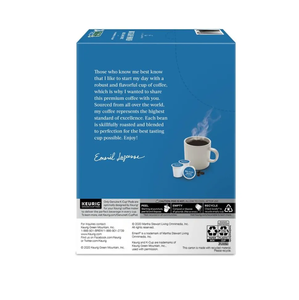 Emeril Big Easy Bold Coffee Keurig Single-Serve K-Cup Pods, Dark Roast, 24 Pods Per Pack, Case Of 4 Packs
