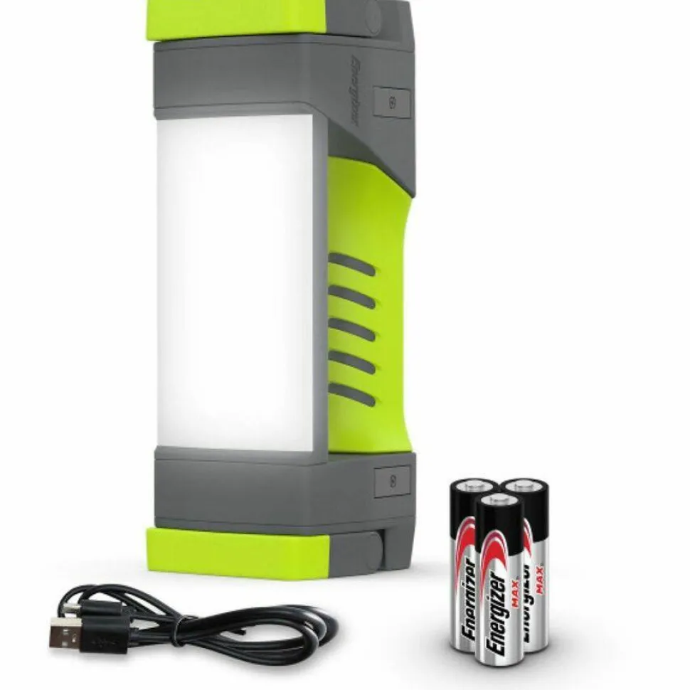Energizer Pro Series Work Light, Rechargeable Lithium Ion Battery/3 AA Batteries (Included), Gray/Green