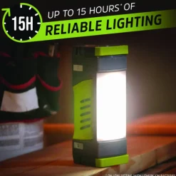 Energizer Pro Series Work Light, Rechargeable Lithium Ion Battery/3 AA Batteries (Included), Gray/Green