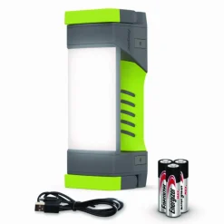 Energizer Pro Series Work Light, Rechargeable Lithium Ion Battery/3 AA Batteries (Included), Gray/Green