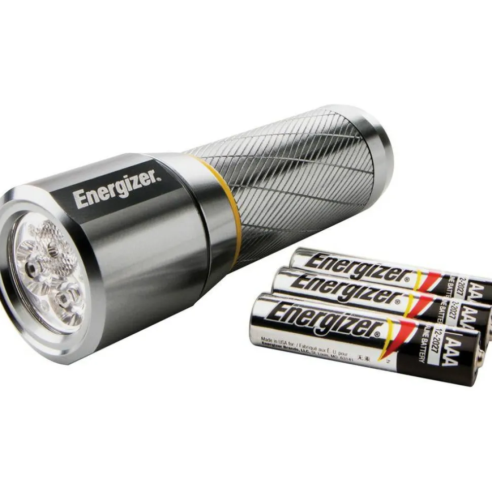 Energizer Vision HD Compact Metal Flashlight - LED - 270 lm Lumen - 3 x AA - Battery - Metal - Chrome - 1 Pack