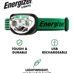 Energizer Vision Ultra HD Rechargeable Headlamp (Includes USB Charging Cable) - LED - 400 lm Lumen - Battery Rechargeable - ENHDFRLP