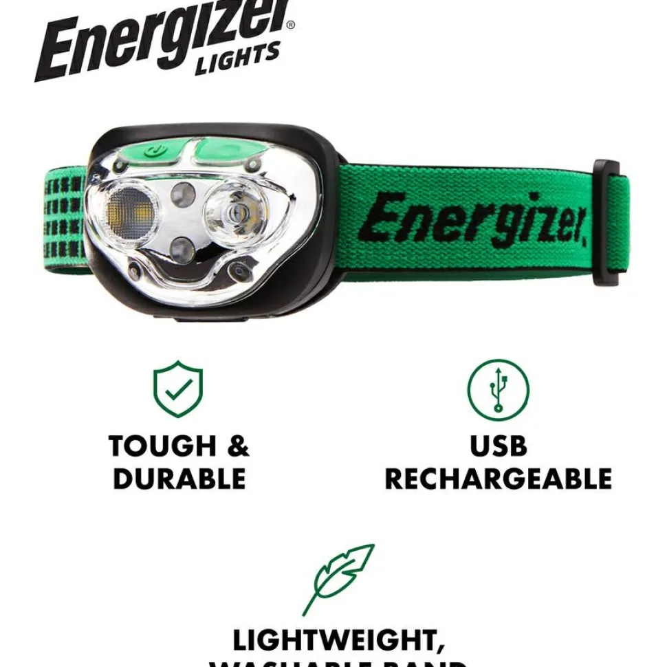 Energizer Vision Ultra HD Rechargeable Headlamp (Includes USB Charging Cable) - LED - 400 lm Lumen - Battery Rechargeable - ENHDFRLP