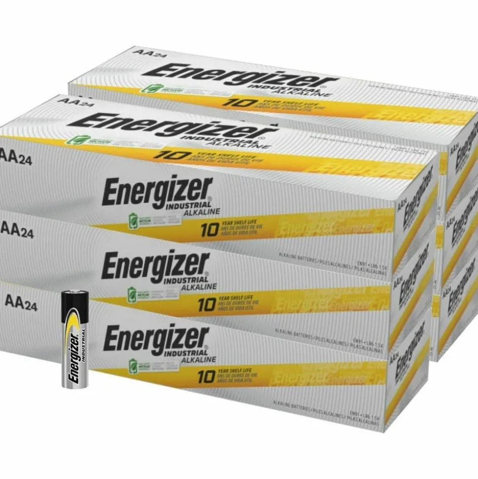 Energizer Industrial Alkaline AA Battery Boxes of 24 - For Multipurpose - AA - 1.5 V DC - 24/Box - 6 / Carton