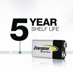 Energizer Industrial Alkaline 9-Volt Batteries, Pack Of 12