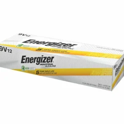 Energizer Industrial Alkaline 9-Volt Batteries, Pack Of 12