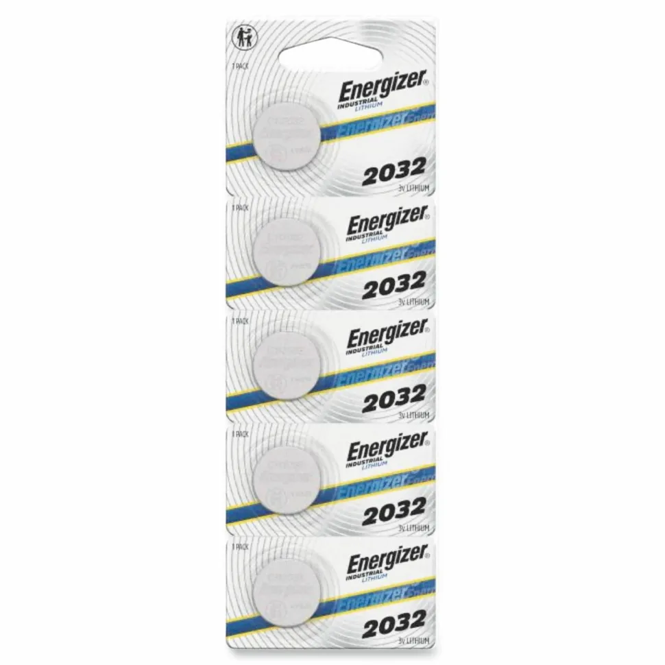 Energizer Industrial Lithium CR2032 Coin Battery with Tear-Strip Packaging, 3 V, 100/Box