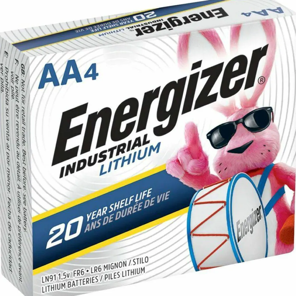 Energizer Industrial Lithium AA Batteries, Pack Of 24 Batteries, L91