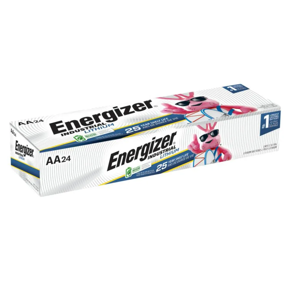 Energizer Industrial Lithium AA Batteries, Pack Of 24 Batteries, L91