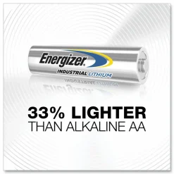 Energizer Industrial Lithium AA Batteries, Pack Of 24 Batteries, L91