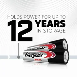 Energizer MAX AA Alkaline Batteries, 1.5 V, 4/Pack, 6 Packs/Box