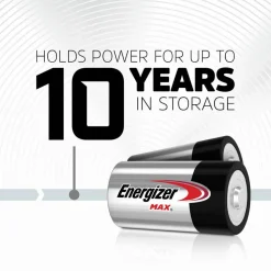 Energizer Max D Alkaline Batteries, Pack Of 8