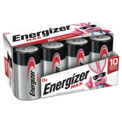 Energizer Max D Alkaline Batteries, Pack Of 8