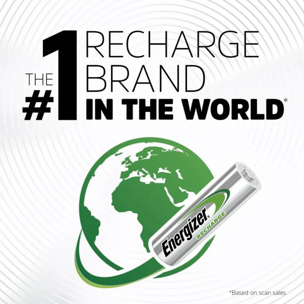 Energizer Rechargeable NiMH AA Batteries, Pack Of 4