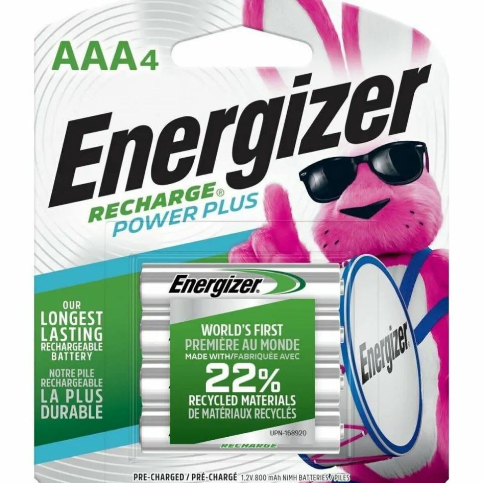 Energizer Rechargeable NiMH AAA Batteries, Pack Of 4