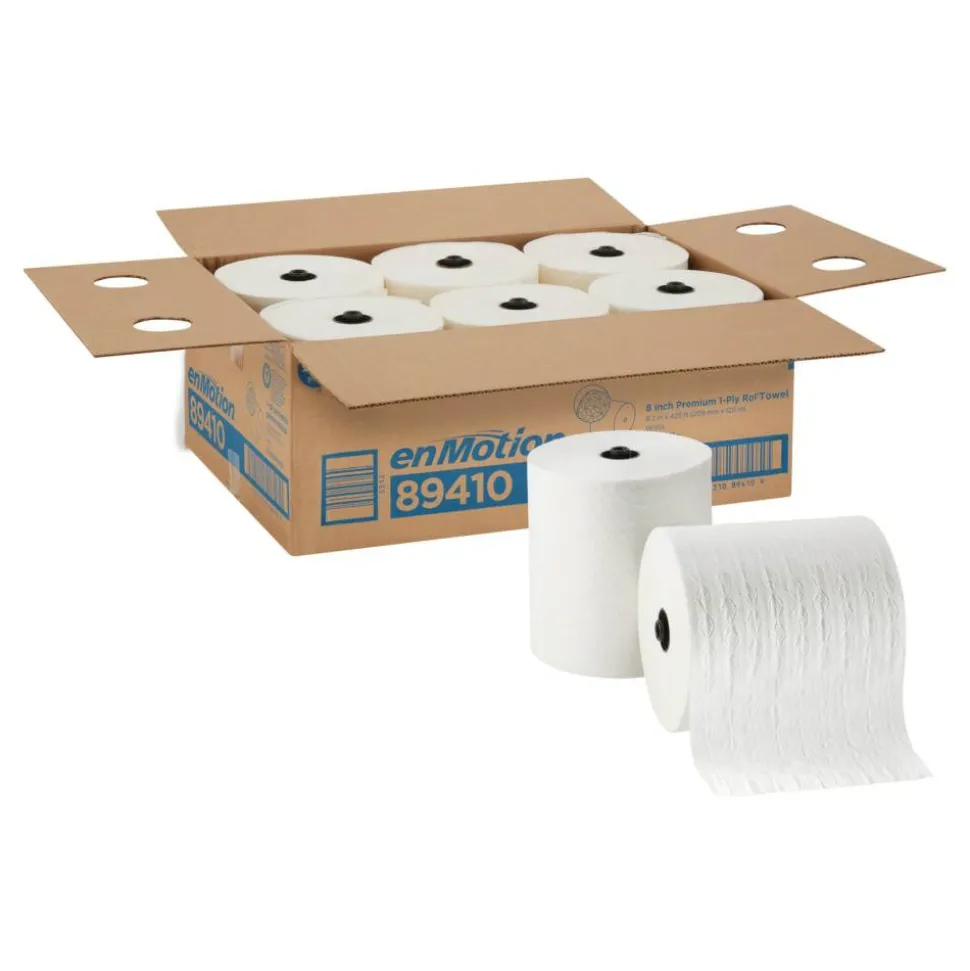 enMotion by GP PRO, 1-Ply, 8.2" x 425', White, 6 Rolls per Case