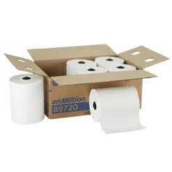 enMotion Flex Paper Towel Rolls, 1-Ply, White, 8.2