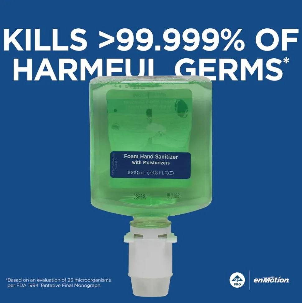 enMotion Gen2 Moisturizing Foam Hand Sanitizer Refills for Automated Dispensers, E-3 Rated, 1000 mL (33.81 Oz), 2 Bottles Per Case