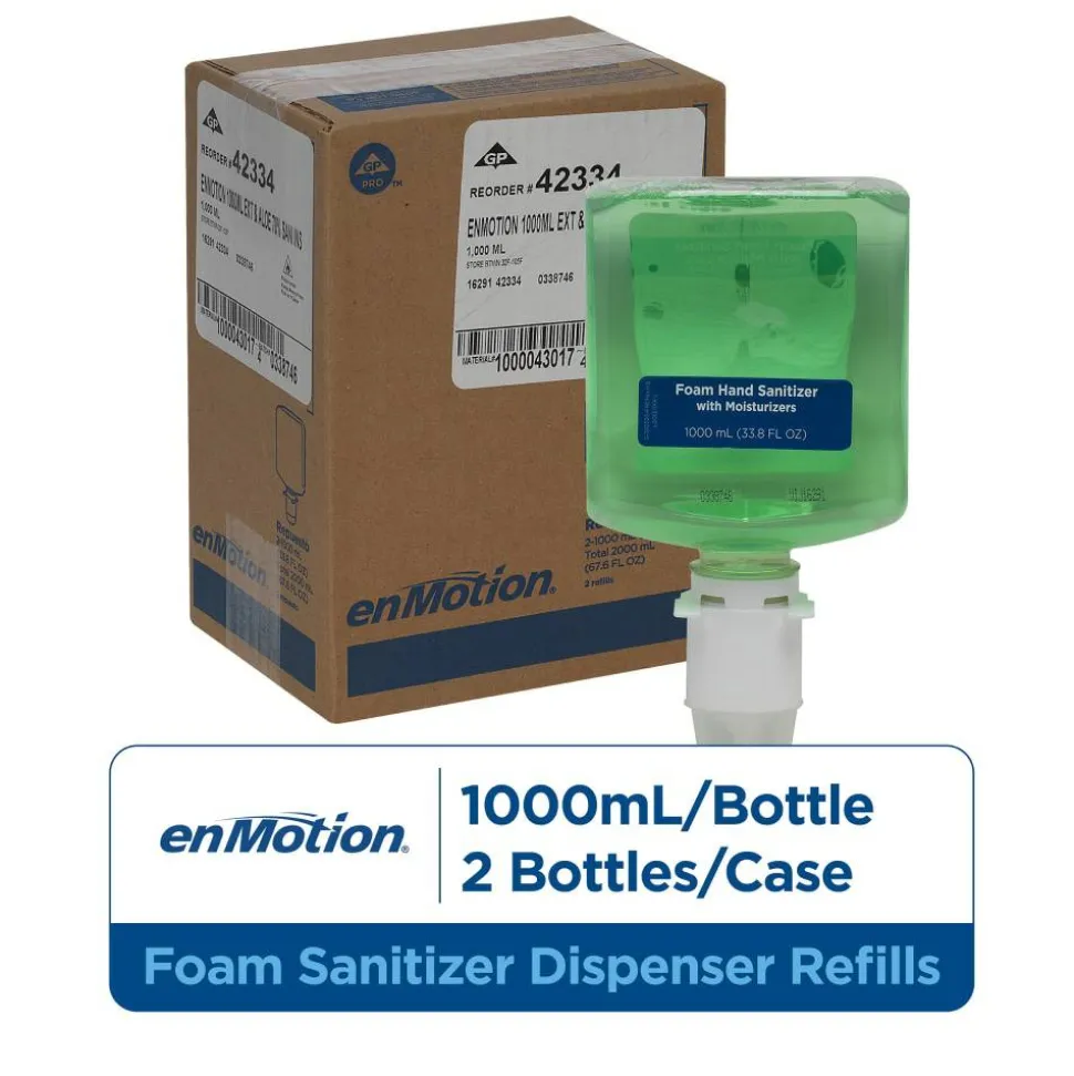 enMotion Gen2 Moisturizing Foam Hand Sanitizer Refills for Automated Dispensers, E-3 Rated, 1000 mL (33.81 Oz), 2 Bottles Per Case