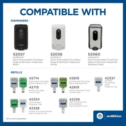 enMotion Gen2 Moisturizing Foam Hand Sanitizer Refills for Automated Dispensers, E-3 Rated, 1000 mL (33.81 Oz), 2 Bottles Per Case