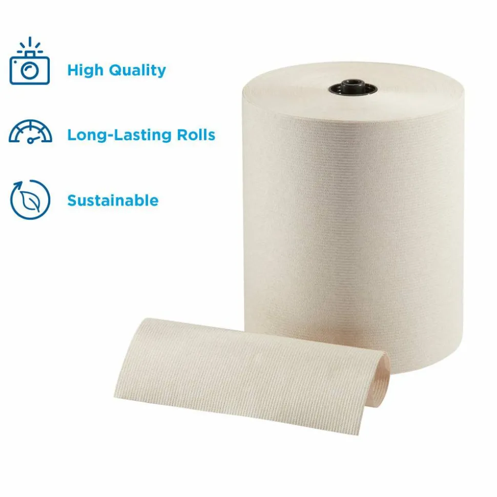 enMotion 8" Paper Towel Rolls, 1-Ply, 100% Recycled Fiber, Brown, 700 ft Per Roll, 6 Rolls Per Case