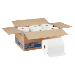 enMotion 10" Paper Towel Rolls, 1-Ply, 10"x 800', 40% Recycled Fiber, White, 800 ft Per Roll, 6 Rolls Per Case