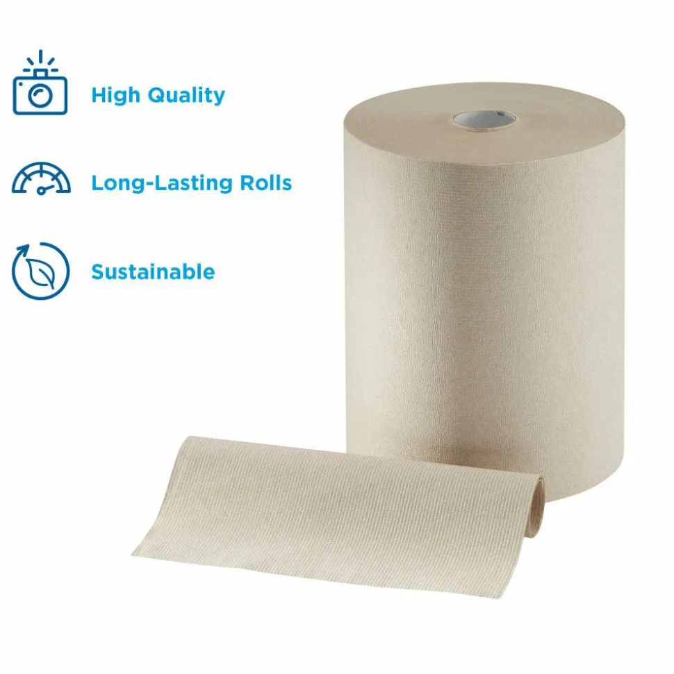 enMotion 10" Paper Towel Rolls, 1-Ply, 10"x 800', 100% Recycled Fiber, Brown, 800 ft Per Roll, 3 Rolls Per Case