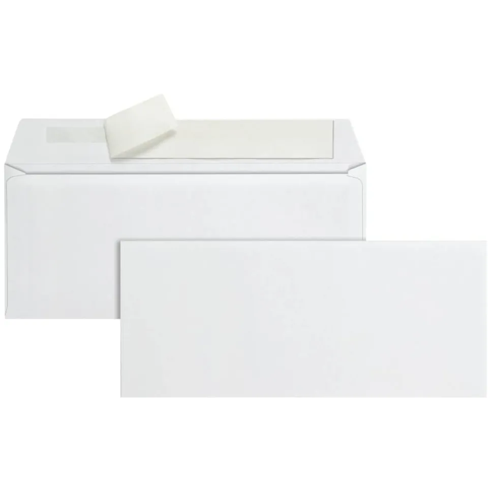 Envelopes, 4-1/8" x 9-1/2", Clean Seal, White, Box Of 500