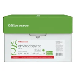 EnviroCopy Copy Paper, White, Legal (8.5" x 14"), 5000 Sheets Per Case, 20 Lb, 30% Recycled, FSC Certified