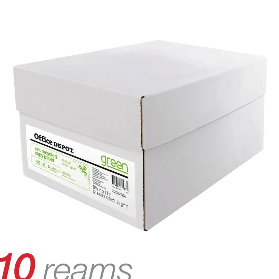 EnviroCopy Copy Paper, White, Letter (8.5" x 11"), 5000 Sheets Per Case, 20 Lb, 30% Recycled, FSC Certified, 40519