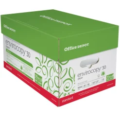 EnviroCopy Copy Paper, White, Letter (8.5" x 11"), 5000 Sheets Per Case, 20 Lb, 30% Recycled, FSC Certified, 651001OD