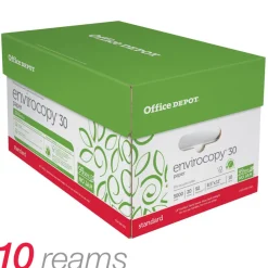 EnviroCopy Copy Paper, White, Letter (8.5" x 11"), 5000 Sheets Per Case, 20 Lb, 30% Recycled, FSC Certified, 651001OD