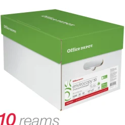 EnviroCopy 3-Hole Punched Copy Paper, White, Letter (8.5" x 11"), 5000 Sheets Per Case, 20 Lb, 30% Recycled, FSC Certified