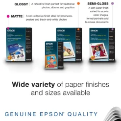 Epson Double-Sided Premium Presentation And Photo Paper, Letter Size (8 1/2" x 11"), Pack Of 50 Sheets, 47 Lb, Matte White