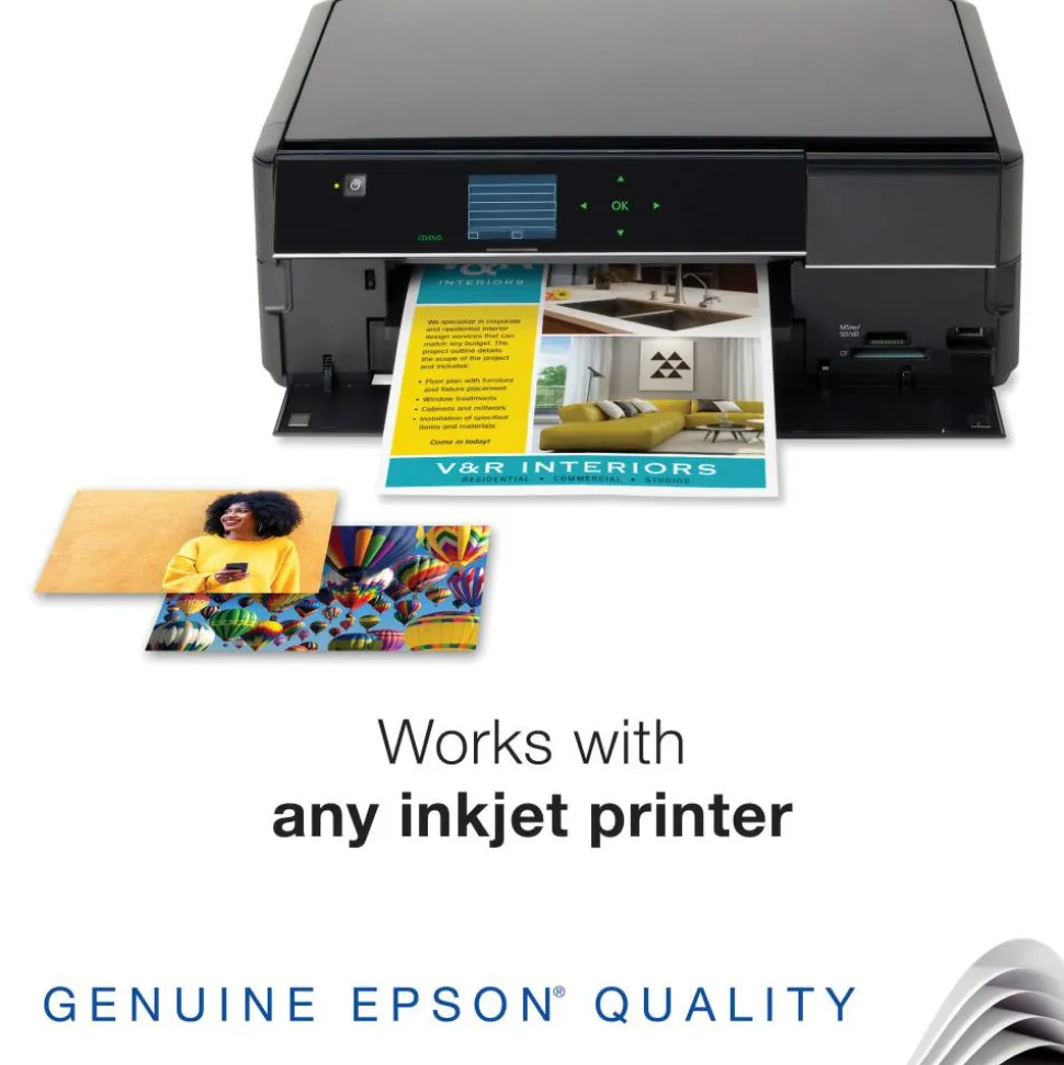 Epson Double-Sided Premium Presentation And Photo Paper, Letter Size (8 1/2" x 11"), Pack Of 50 Sheets, 47 Lb, Matte White