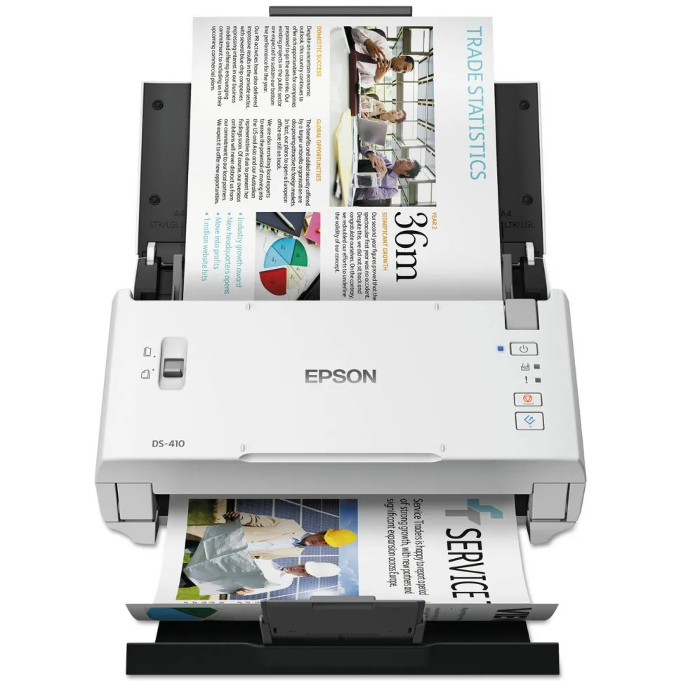 Epson DS410 Document Scanner, 600 dpi Optical Resolution, 50-Sheet Duplex Auto Document Feeder