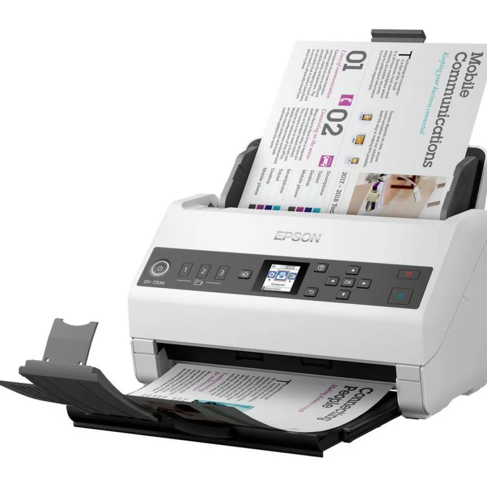 Epson DS-730N Sheetfed Scanner, 600 dpi Optical, B11B259201
