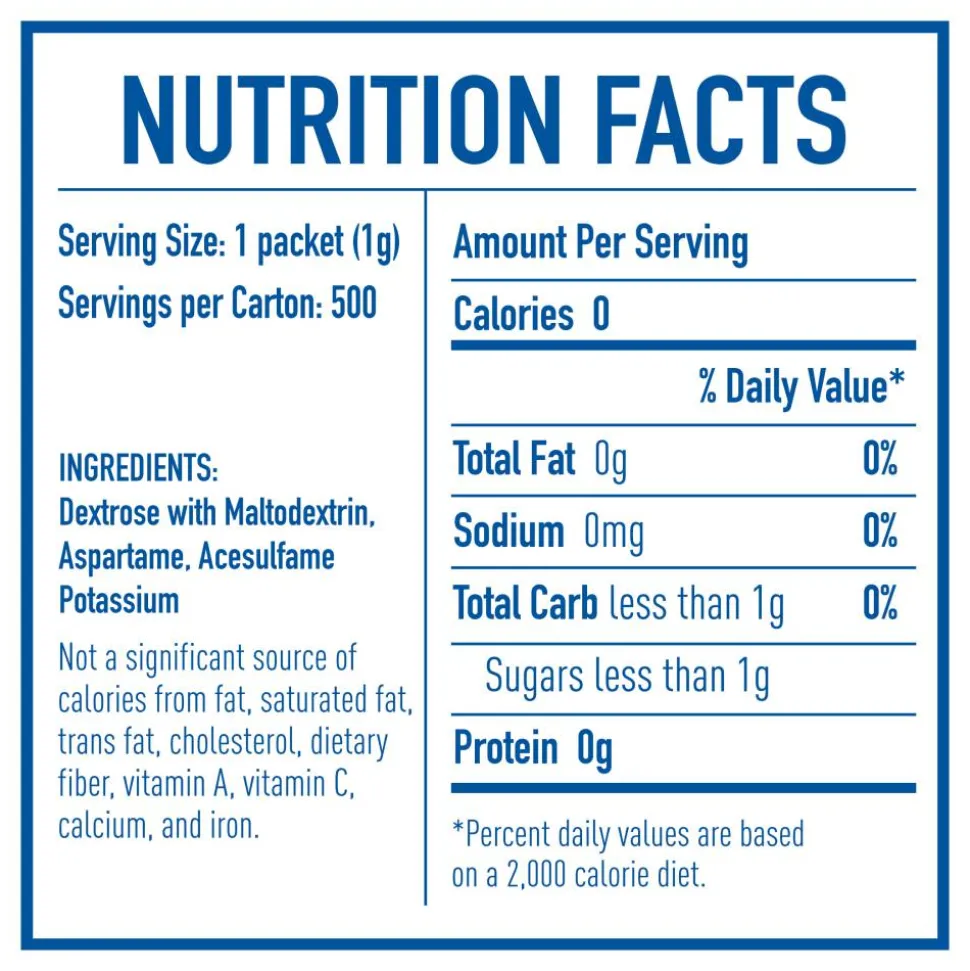 Equal Original Sweetener, 0.035 Oz., Box Of 500