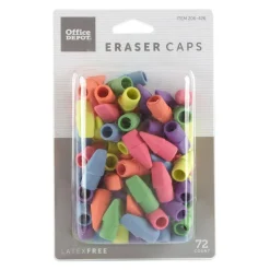 Eraser Caps, Assorted Colors, Pack Of 72