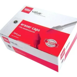 Eraser Caps, Red, Box Of 144