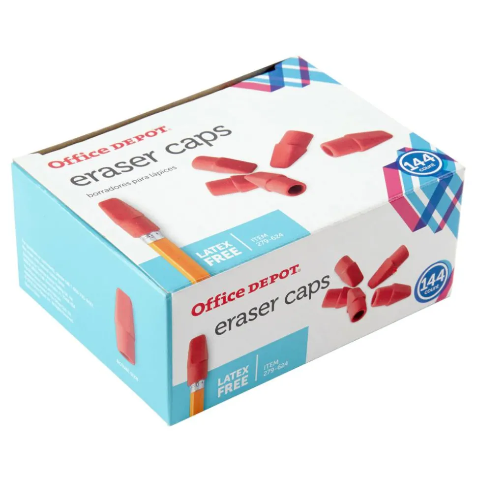 Eraser Caps, Red, Box Of 144